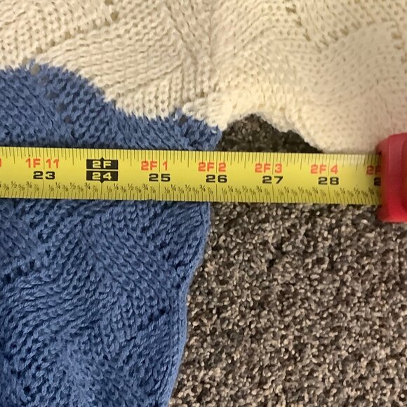 K.Jordan Colorblock Sweater Women Size 3X Wool Blend Open Knit Long Sleeve - Picture 7 of 9